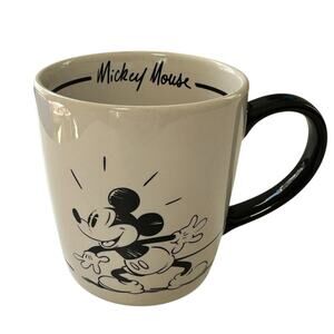 Vintage Disney Mickey Mouse Coffee Mug Black and White Retro Sketch